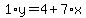 1%2Ay=4%2B7%2Ax