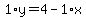 1%2Ay=4-1%2Ax
