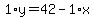 1%2Ay=42-1%2Ax