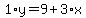 1%2Ay=9%2B3%2Ax