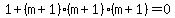 1%2B%28m%2B1%29%28m%2B1%29%28m%2B1%29=0
