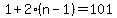 1%2B2%28n-1%29=101