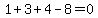 1%2B3%2B4-8=0