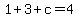 1%2B3%2Bc=4