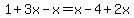 1%2B3x-x=x-4%2B2x