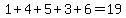 1%2B4%2B5%2B3%2B6+=+19