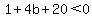 1%2B4b%2B20%3C0