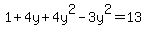 1%2B4y%2B4y%5E2-+3y%5E2+=+13