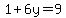 1%2B6y=9