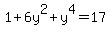 1%2B6y%5E2%2By%5E4=17