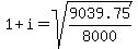 1%2Bi+=+sqrt%289039.75%2F8000%29