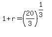 1%2Br=%2820%2F3%29%5E%281%2F3%29
