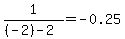 1%2F%28%28-2%29-2%29=-0.25