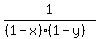 1%2F%28%281-x%29%2A%281-y%29%29