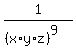 1%2F%28%28x%2Ay%2Az%29%5E9%29
