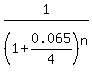 1%2F%281%2B0.065%2F4%29%5En