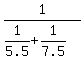 1%2F%281%2F5.5+%2B+1%2F7.5%29