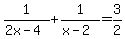 1%2F%282x+-+4%29+%2B+1%2F%28x+-+2%29+=+3%2F2