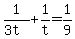 1%2F%283t%29%2B1%2Ft=1%2F9