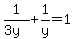 1%2F%283y%29+%2B+1%2Fy+=+1