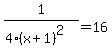 1%2F%284%28x%2B1%29%5E2%29=16
