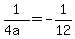 1%2F%284a%29+=+-1%2F12