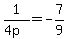 1%2F%284p%29=-7%2F9