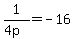 1%2F%284p%29+=+-16