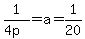 1%2F%284p%29+=+a+=+1%2F20
