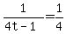 1%2F%284t-1%29+=+1%2F4