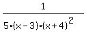 1%2F%285%28x-3%29%28x%2B4%29%5E2%29