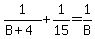 1%2F%28B+%2B+4%29+%2B+1%2F15+=+1%2FB