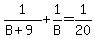 1%2F%28B+%2B+9%29+%2B+1%2FB+=+1%2F20