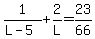 1%2F%28L+-+5%29+%2B+2%2FL+=+23%2F66