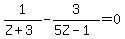 1%2F%28Z%2B3%29+-+3%2F%285Z-1%29+=+0