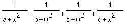 1%2F%28a%2Bw%5E2%29+%2B+1%2F%28b%2Bw%5E2%29+%2B+1%2F%28c%2Bw%5E2%29+%2B+1%2F%28d%2Bw%5E2%29