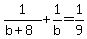 1%2F%28b%2B8%29%2B1%2Fb=1%2F9