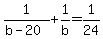 1%2F%28b-20%29%2B1%2Fb=1%2F24