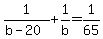 1%2F%28b-20%29%2B1%2Fb=1%2F65