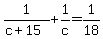 1%2F%28c%2B15%29%2B1%2Fc=1%2F18