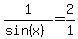 1%2F%28sin%28x%29%29+=+2%2F1