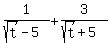 1%2F%28sqrt%28t%29+-+5%29+%2B+3%2F%28sqrt%28t%29+%2B+5%29