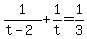 1%2F%28t-2%29%2B1%2Ft=1%2F3