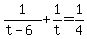 1%2F%28t-6%29%2B1%2Ft=1%2F4