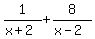 1%2F%28x%2B2%29++%2B++8%2F%28x-2%29