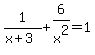 1%2F%28x%2B3%29%2B6%2Fx%5E2=1