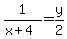 1%2F%28x%2B4%29+=+y%2F2