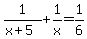 1%2F%28x%2B5%29%2B1%2Fx=1%2F6