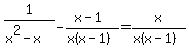 1%2F%28x%5E2-x%29-%28x-1%29%2F%28x%28x-1%29%29=x%2F%28x%28x-1%29%29