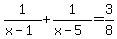 1%2F%28x-1%29%2B1%2F%28x-5%29=3%2F8
